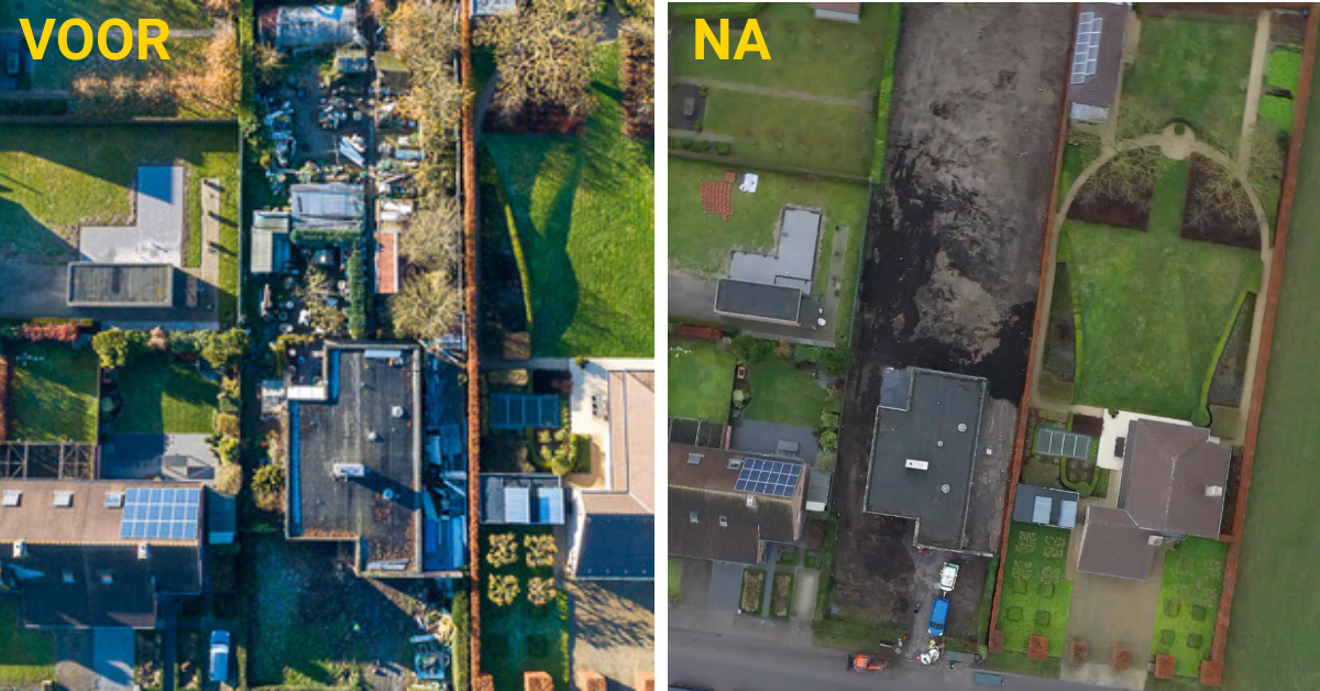 voor en na tuin ontruiming