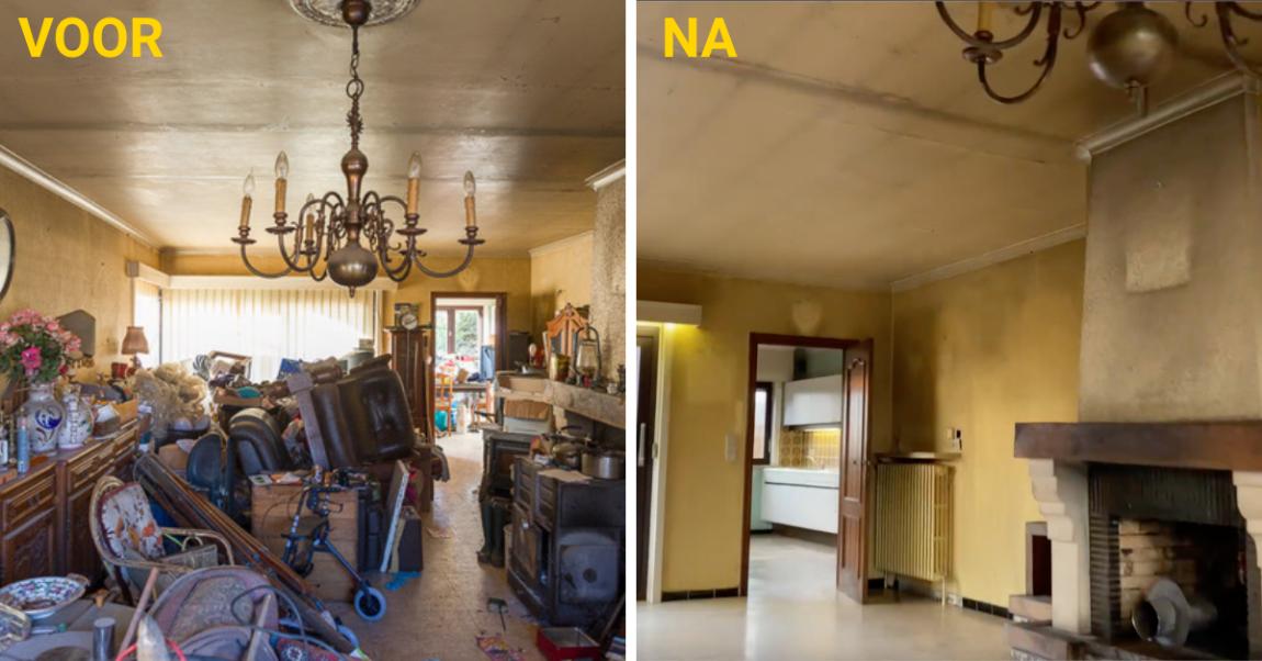voor en na binnenkant woning ontruiming