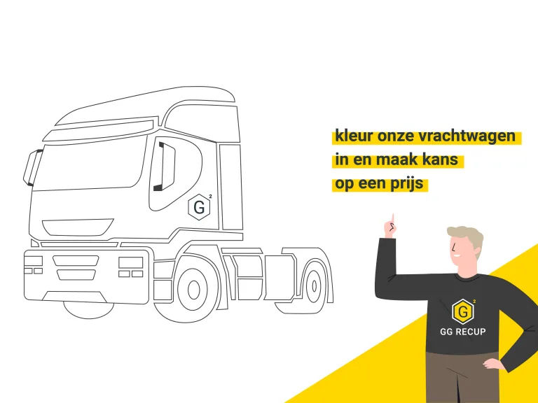 ggrecup vrachtwagen cabine kleurplaat